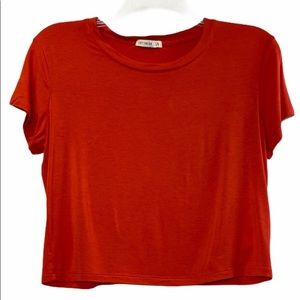 Cotton On Large Women’s Orange/Red Boxy Loose Fitting Crop Top T-shirt